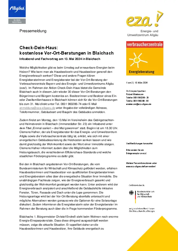 Check dein Haus - eza!