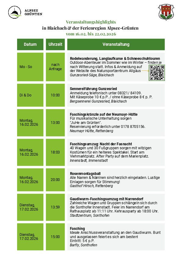 Veranstaltungshighlights KW 8 (16.02.-22.02.2026)