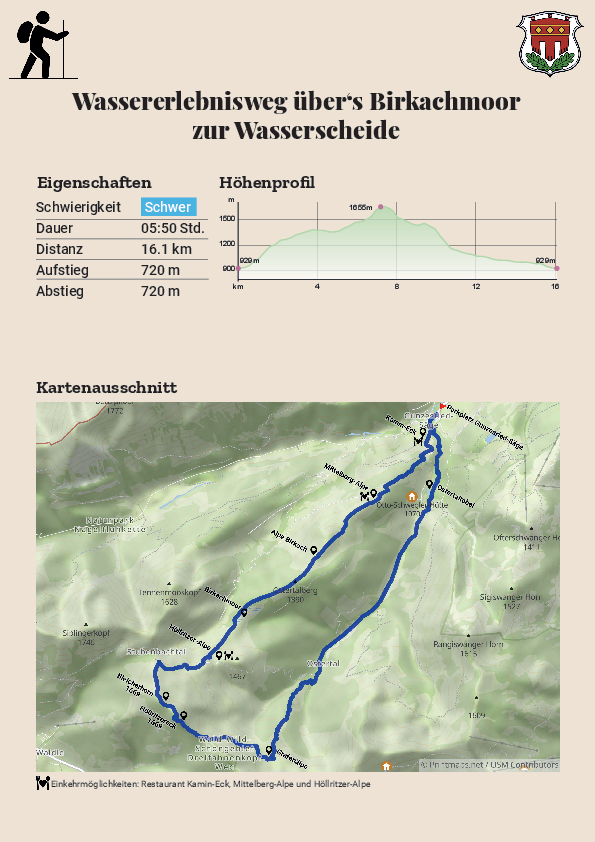 Wassererlebnisweg übers Birkachmoor zur Wasserscheide